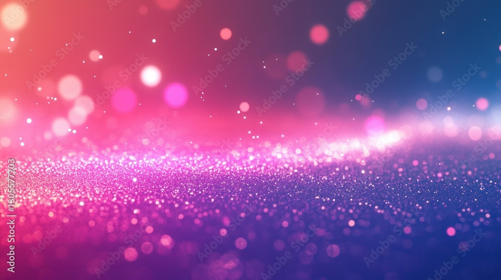Poster abstract sparkling background featuring pink and blue bokeh effects