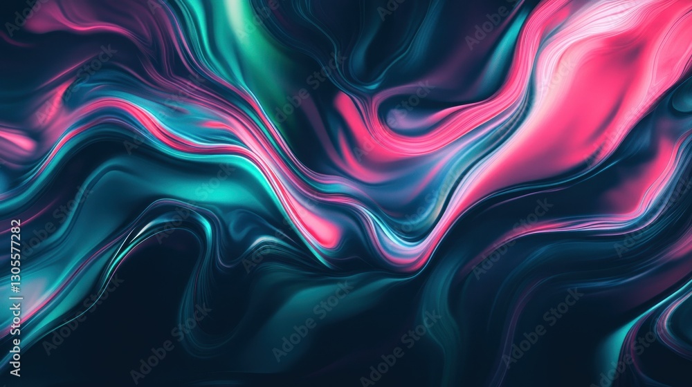 Poster swirling bright colors create an abstract smooth and artistic design