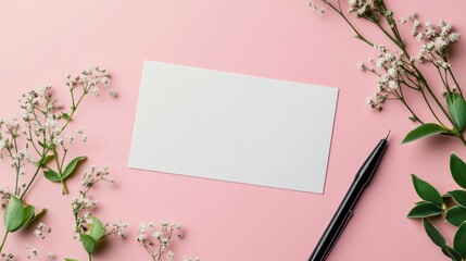 Blank paper card or postcard with space for writing. You can use it for greeting, holiday, or any other occasion.