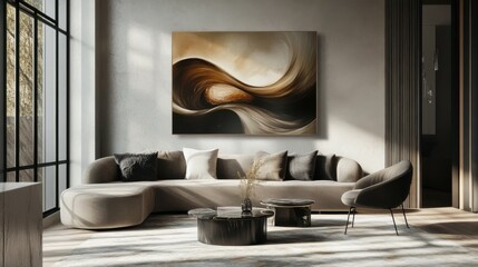 Beautiful modern interior design wall art mockup