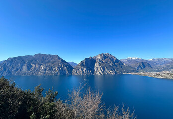 View of lake and mountains, lake Garda, Italy 