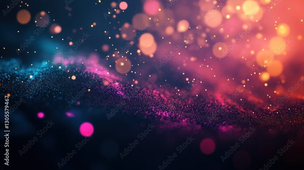 Poster Abstract illustration showcasing a colorful and shimmering bokeh effect