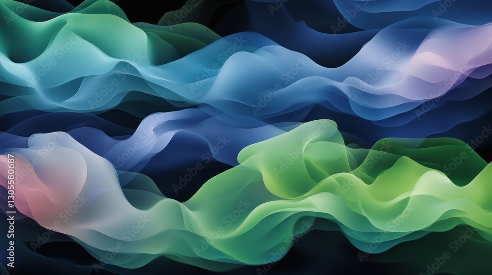 Poster abstract flowing colorful forms create an interesting digital illustration