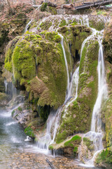 Bigar Waterfall, located in Romania, is a stunning natural wonder, renowned for its unique beauty, winter time.