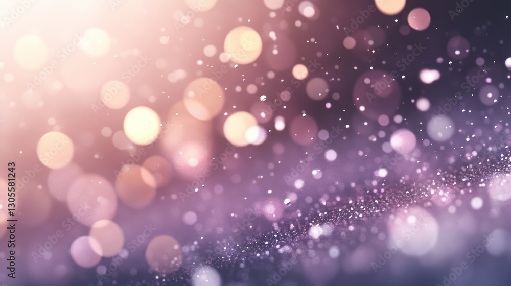 Poster Blurry background depicting bokeh effects with glittering particles in the image