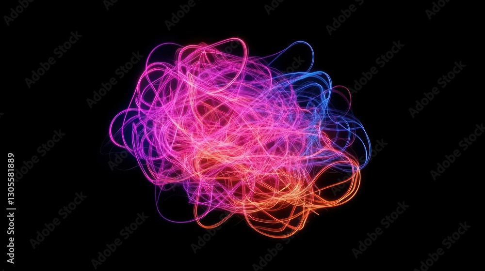 Poster a beautiful multicolored abstract swirl of artistic light trails