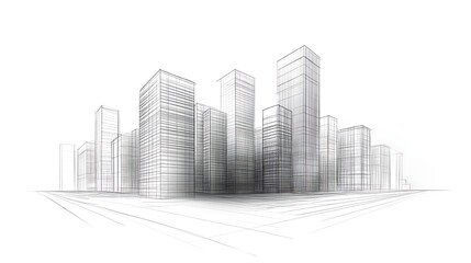 Sketch Cityscape Wireframe Design