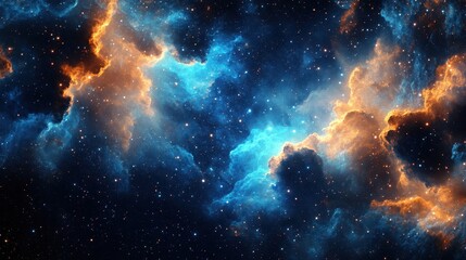 Obraz premium Wallpaper of an interstellar nebula with swirling gas clouds and vintage printed effects