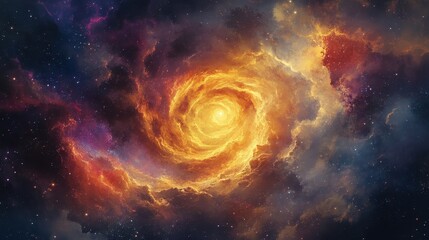 Obraz premium Wallpaper showcasing a cosmic vortex with muted colors and subtle lens flare effects