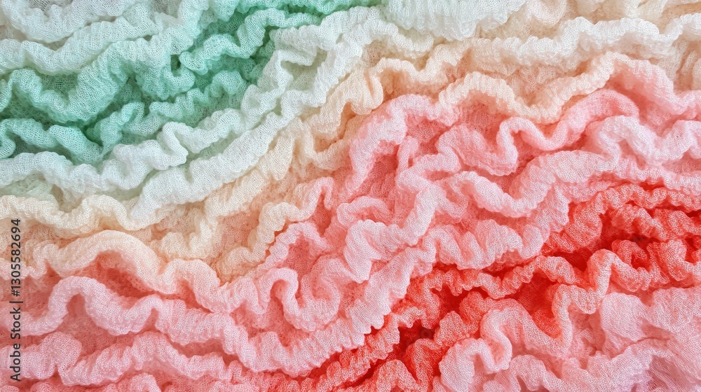 Poster the wavy fabric has a gradient of different colours