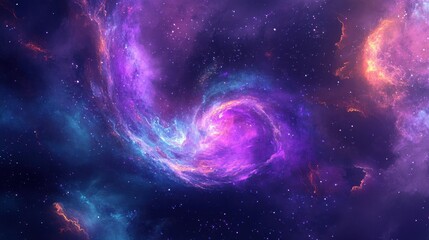 Obraz premium Backdrop featuring a psychedelic cosmic scene with vibrant hues and vintage textures