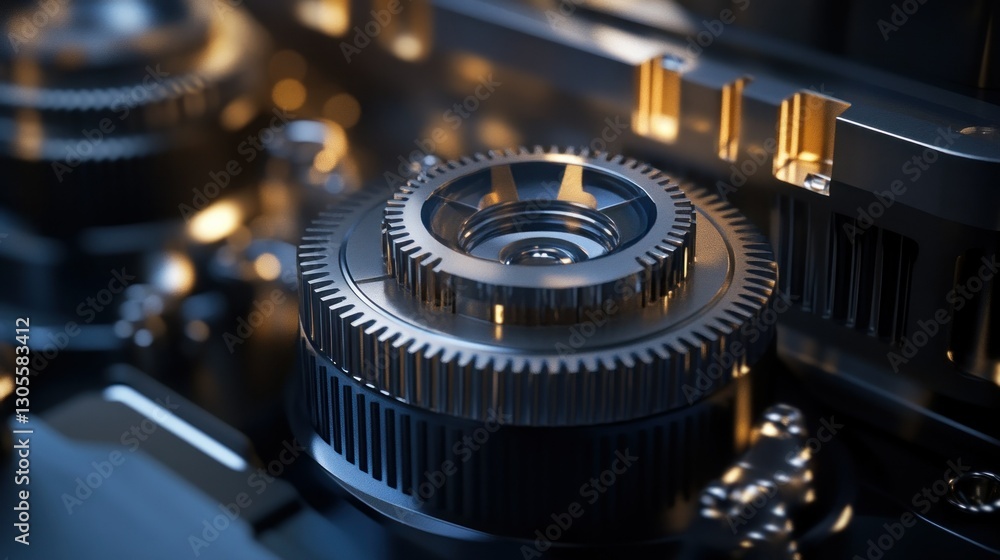 Poster Metallic Mechanical Gears Are Detailed And Perfectly Designed For Functionality