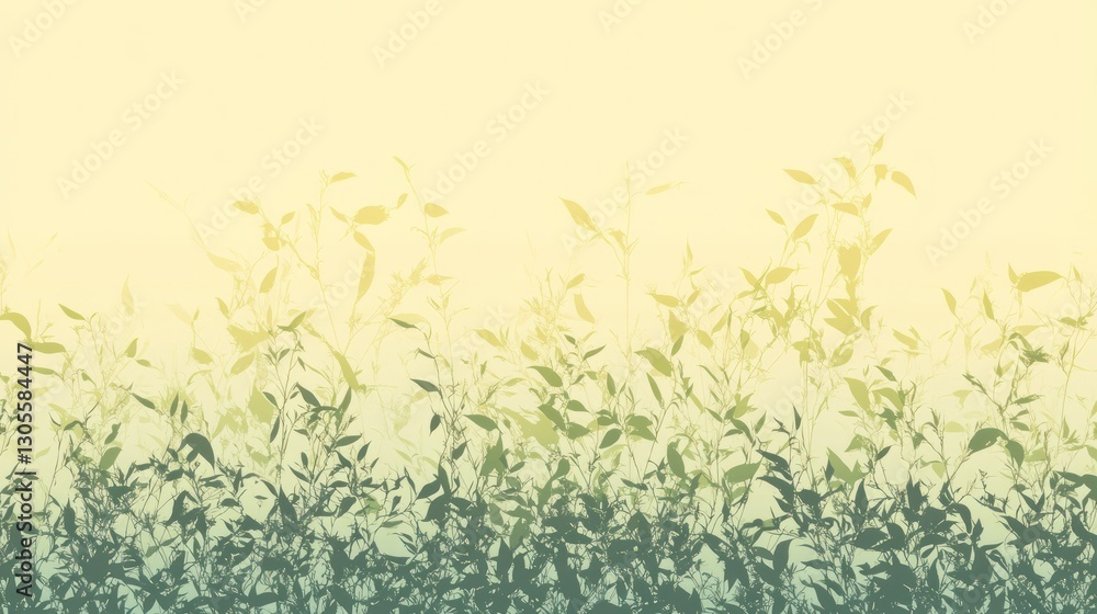 Poster Green foliage on a textured background with a gradient effect