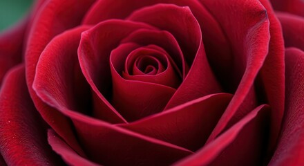 Naklejka premium Close-up of a Stunning Red Rose Unveiling Its Delicate Petals