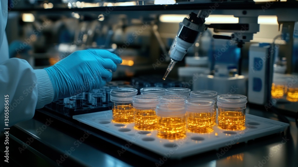 Poster a scientist is working in a scientific laboratory environment