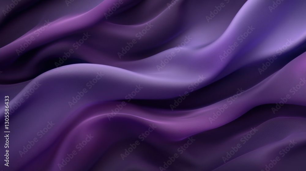 Poster Smooth flowing purple fabrics create elegant abstract backgrounds with movement