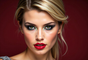 Artistic Woman with Bold Makeup