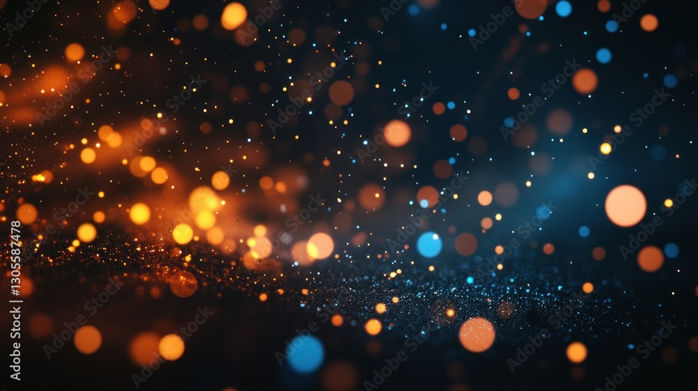 Aufkleber An abstract image of glowing dots and bokeh effects