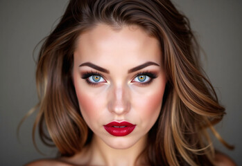 Fototapeta premium Artistic Woman with Bold Makeup