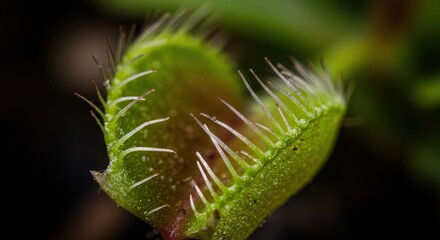 Close-up of a Venus Flytrap Showing Its Trapping Mechanism in Detail