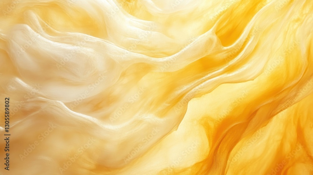 Poster an abstract artistic representation of yellow and gold liquid forms