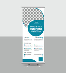 digital marketing agency roll up banner or popup banner design, travel, fashion or furniture business