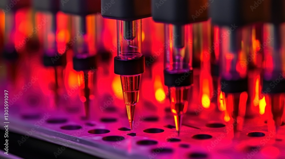 Poster Automated laboratory machine with multiple small pipette nozzles
