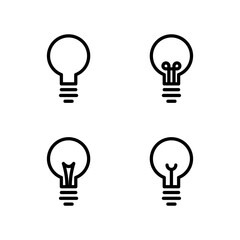 Bulb icon set. Light icon.