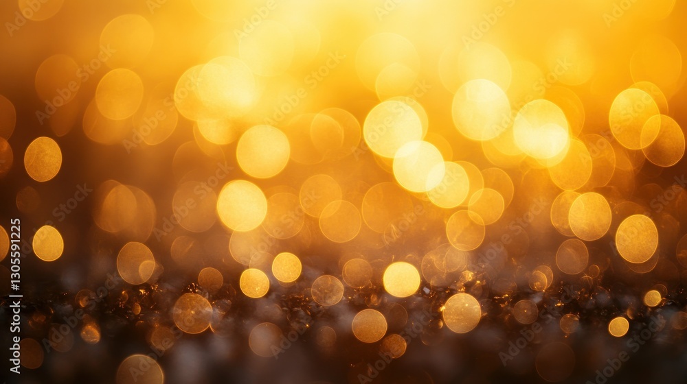 Aufkleber golden bokeh circles creating a dreamy and warm atmosphere in the background