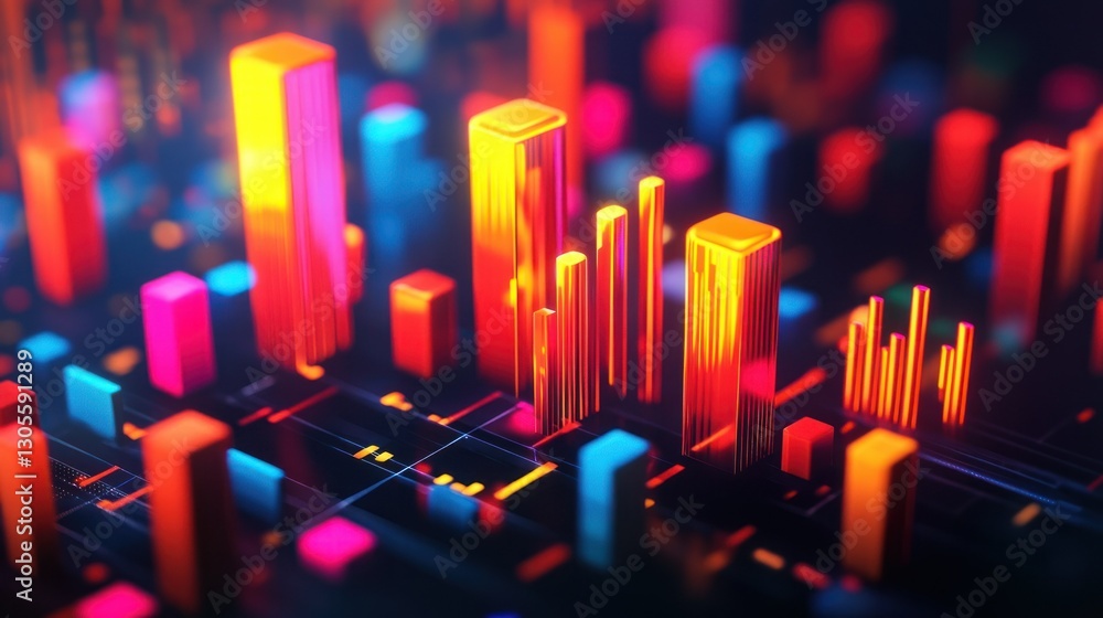 Poster This image shows colorful data representations of bar graphs