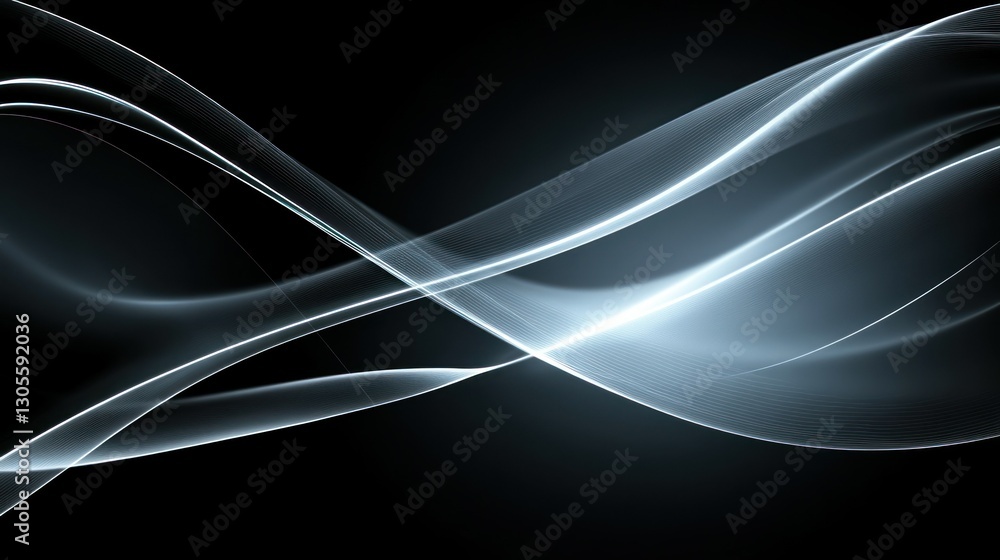 Poster flowing light design depicts an elegant ethereal abstract composition