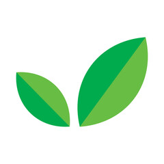 Eco-friendly green leaves vector illustration icon symbol isolated on a white background. Environment concept, ecology design element. Eco leaf or organic product icon. Vegan and vegetarian food.