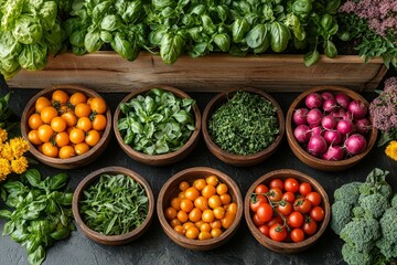 Garden to table. Fresh garden herbs.