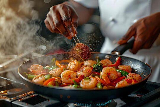 Mid-range shot of a skilled barista fixing a sparking coffee maker with water leaking out of it