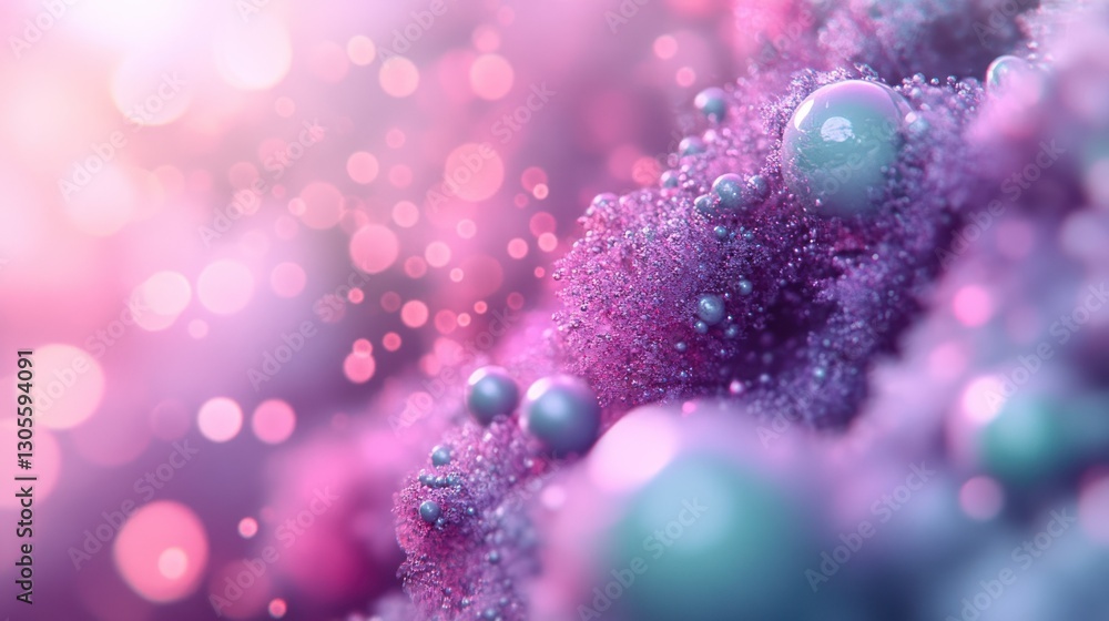 Poster Abstract image of spheres and frosted texture in soft hues