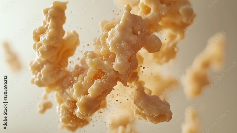 Poster An abstract image showing a cluster of creamy structures floating