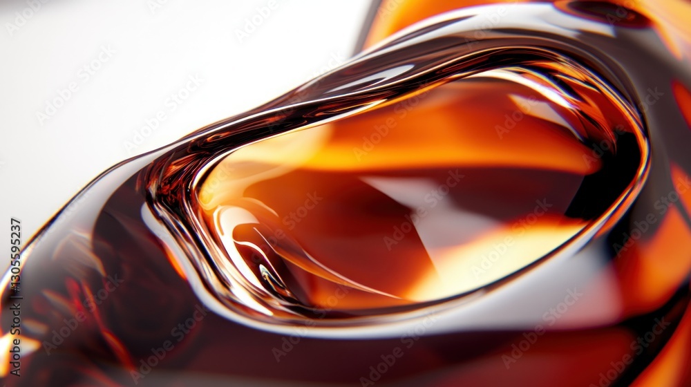 Poster Transparent Liquid Structure Displaying Reflective Characteristics and Fluidity