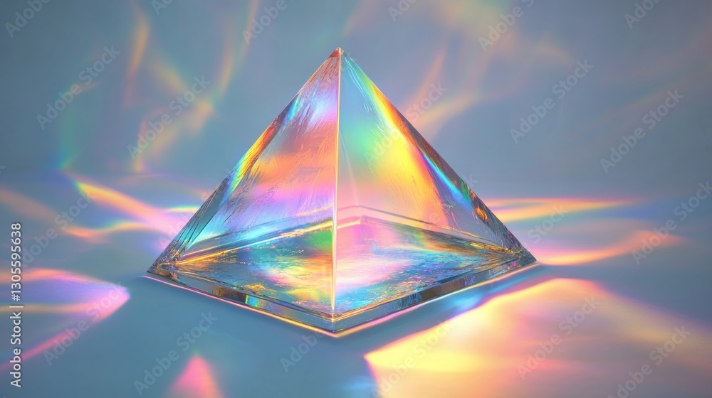 Poster The prism scatters light and creates amazing colorful patterns everywhere