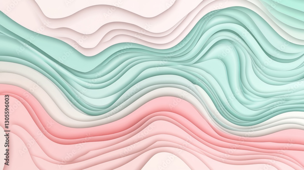 Poster abstract paper art featuring soft colors and layered shapes