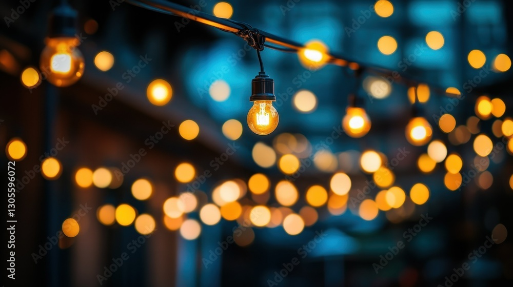 Poster beautifully illuminated string lights cast a warm and inviting glow