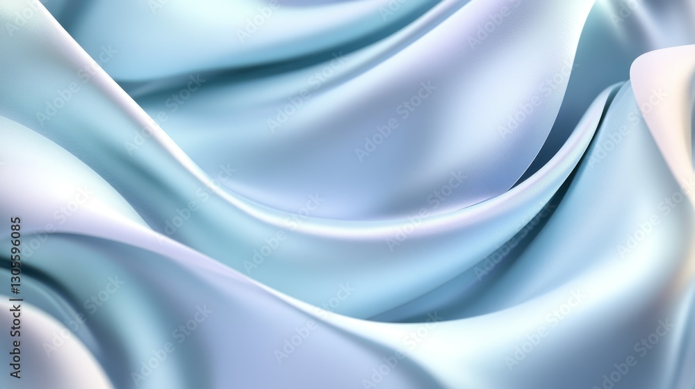 Poster light blue fabric reflecting light showing delicate wave patterns