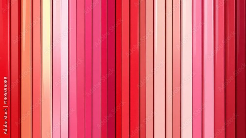 Poster vertical stripes of varying pink and red colors are displayed