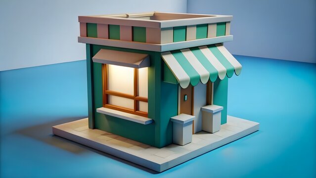 3d rendering of a small store