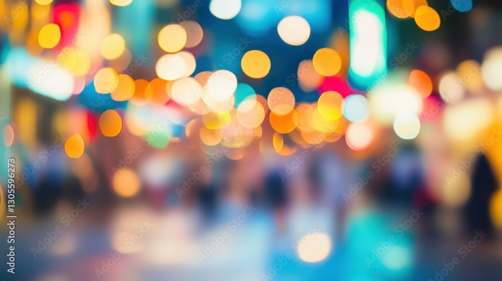 Poster colorful blurred lights create an abstract image with many circles