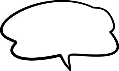 Hand drawn speech bubble outline. Hollow speech bubble. Suitable for comic and conversation. 