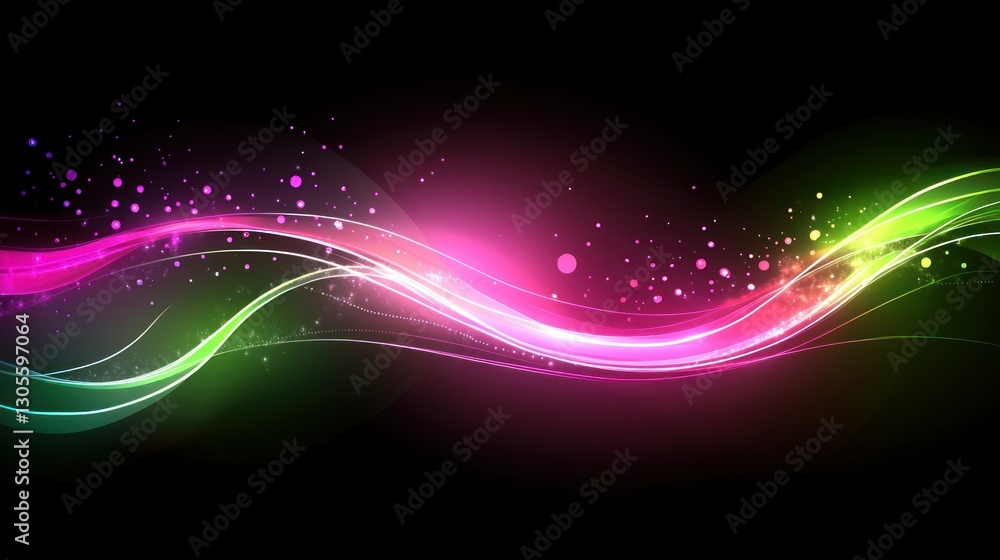 Poster An Abstract Composition Features Colorful Flowing Lines And Lights