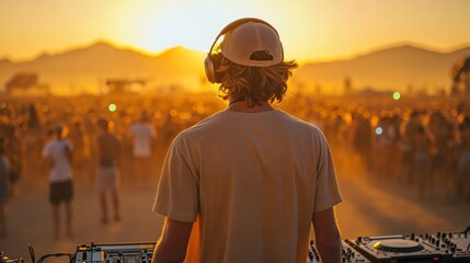 DJ at Desert Festival Sunset