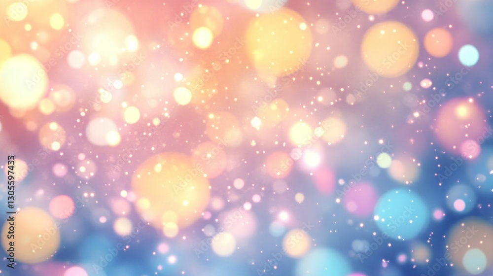 Poster Colorful bokeh background with lights of various sizes and colors