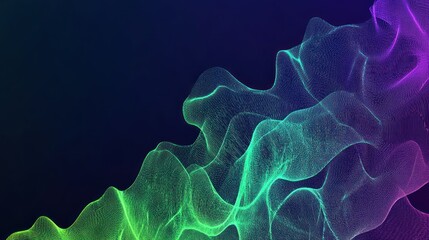 Abstract colorful smoke or energy wave formation on dark background