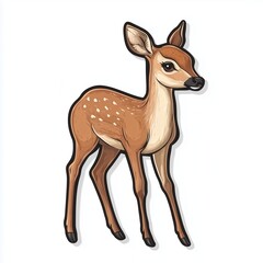 Fototapeta premium Stylized Vector Art of a Single Red Duiker with a Clean White Background
